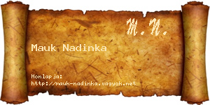 Mauk Nadinka névjegykártya
